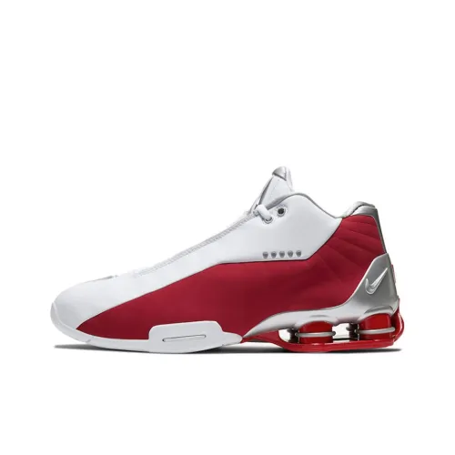 Nike Shox BB4 Series Varsity Красный Нескользящий Легкий MID Баскетбольные кроссовки для игры Мужской Красный Белый