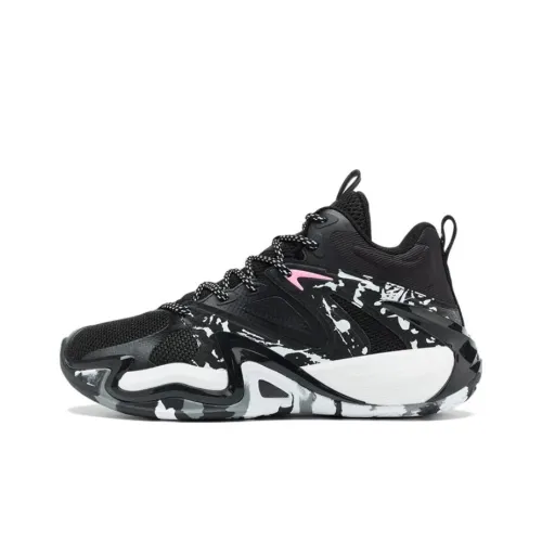 XTEP Нижняя юбка Резистентная Устойчивая к истиранию Дышащий MID Баскетбольные кроссовки Мужской Черный Новый Белый