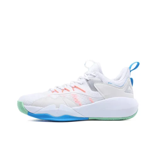 PEAK Шокабассорбер Slip-Resistant Abrasion-Resistant Низкий Топ Баскетбольные Кроссовки Мужские Белые