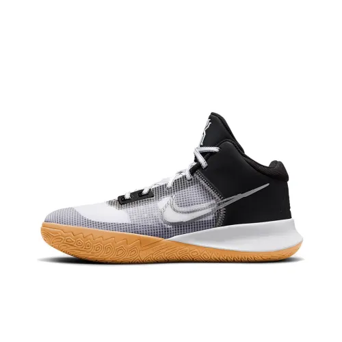 Nike Flytrap 4 MID Топ Баскетбольные кроссовки для игры Мужской Черный Белый Серый Азиатская версия