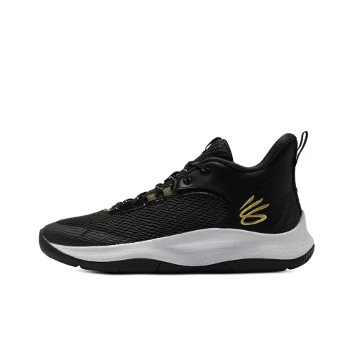 Under Armour Curry 3Z6 Амортизирующие Унисекс Противоскользящие Устойчивые к истиранию Низкий Топ Баскетбольные кроссовки Черный Белый