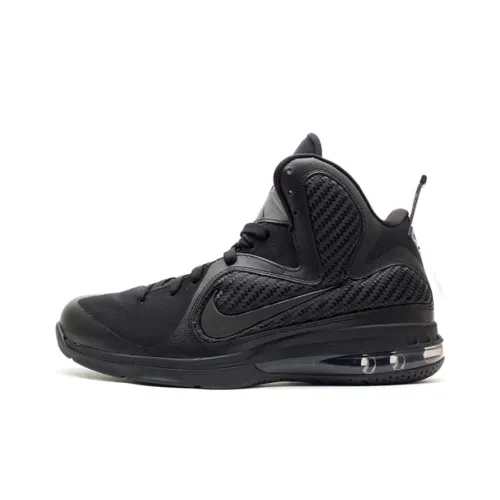 Nike Lebron 9 Triple Black Slip-Resistant Abrasion-Resistant MID Баскетбольные кроссовки Мужские Черные