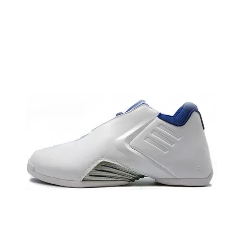 Adidas T Mac 3 Нескользящий Легкий Низкий Топ Баскетбольные Кроссовки Мужские Белый Синий
