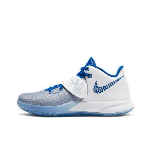 Nike Flytrap 3 Kyrie Shock Absorbers Slip-Resistant Low-Top Баскетбольные Кроссовки для Игры Мужские Белый Синий