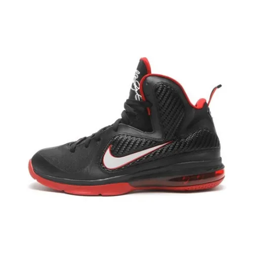 Nike Lebron 9 Miami Heat Away James 9 Non Slip Легкий MID Баскетбольная обувь для игры Мужской Черный Красный