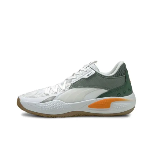 PUMA Court Rider Устойчивые к истиранию Низкие Баскетбольные Кроссовки для Игры Мужские Белые Серые