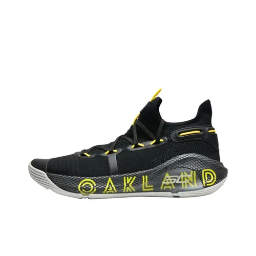 Under Armour Curry 6 OAKLAND Curry 6 Oakland Low Баскетбольные кроссовки для игры Мужской Черный Желтый
