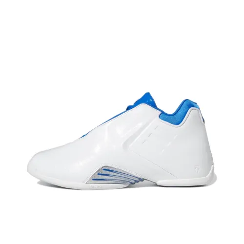 Adidas T Mac 3 Амортизация и Устойчивость к Износу Покрытие MID Топ Bounce Баскетбольные Кроссовки Мужские Белый Синий