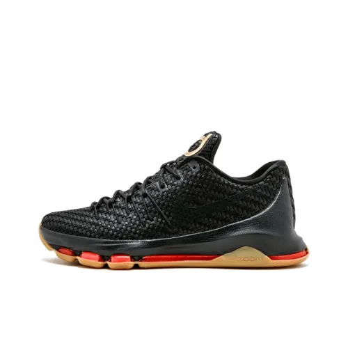Nike KD 8 EXT Ткани вязаные Чудеса Амортизация Покрытие Низкий Топ Баскетбольные кроссовки Мужской Черный Красный