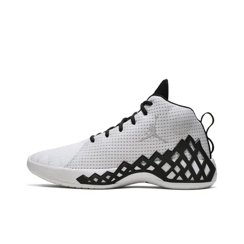 Jordan Jumpman Diamond Шокабойеры Slip-resistant MID Топ Баскетбольные кроссовки Мужские Белый Черный