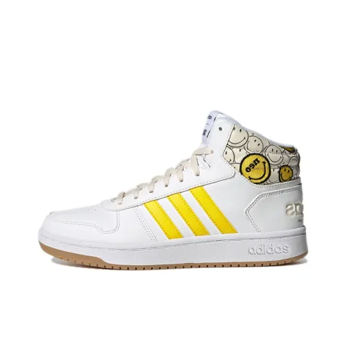 ADIDAS NEO Hoops 2,0 MID Топ Баскетбольные кроссовки Женские Белый Желтый