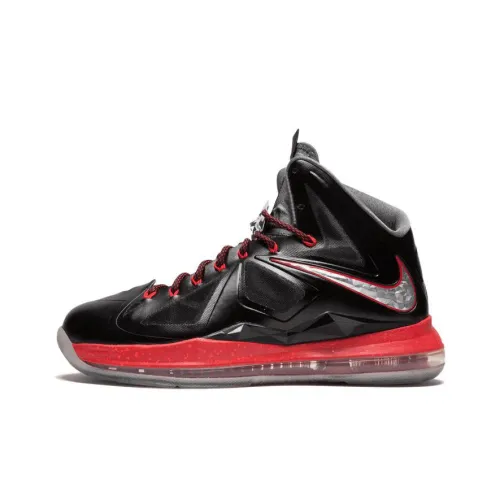 Nike Lebron 10 PRESSURE Джеймс Нескользящий Легкий Высокий Топ Баскетбольные Кроссовки для Игры Мужской Черный