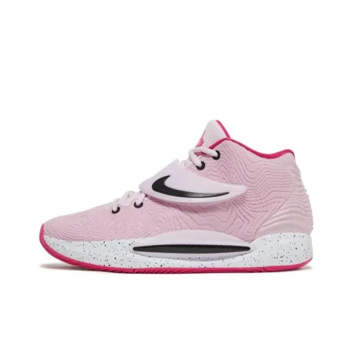 Nike KD 14 'Kay Yow' Амортизаторы Shock противоскользящие и устойчивые к истиранию MID Топ Баскетбольные кроссовки Мужской Розовый