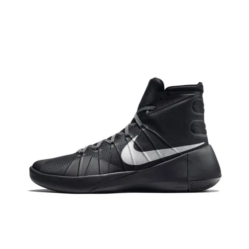 nike Hyperdunk 2015 Противоскользящий Устойчивый к истиранию Легкий Высокий Топ Баскетбольные кроссовки Унисекс Черный