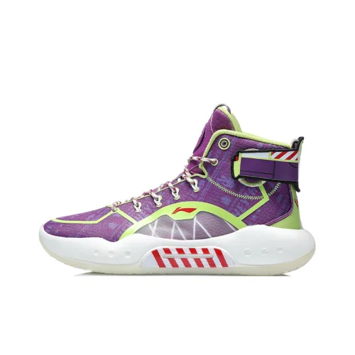 Disney x LiNing YuShuai 14 Buzz Lightyear High Top Баскетбольные кроссовки Мужской Роман Фиолетовый