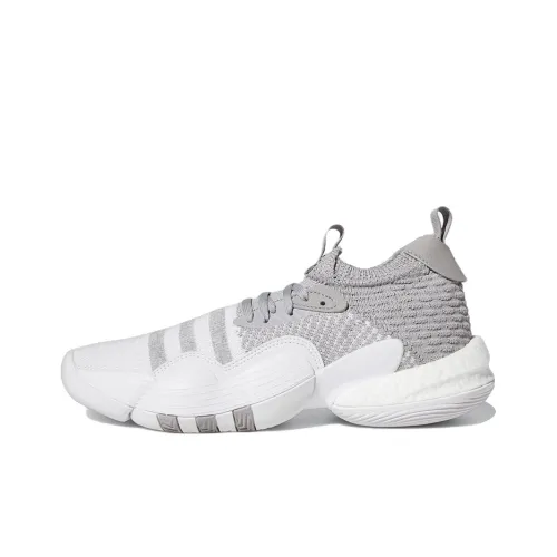 Adidas Trae Young 2,0 Амортизаторы Slip-resistant устойчивые к истиранию MID Баскетбольные кроссовки Unisex Серый Белый