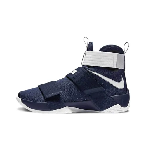 Nike Zoom Soldier 10 Slip-Resistant и Breathable Coating MID Баскетбольные кроссовки для игры Мужской Морской синий