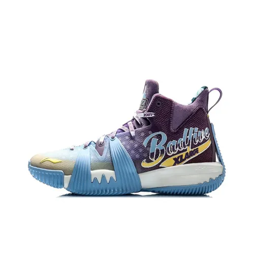 XLARGE x Badfive 1 MID Топ Баскетбольные кроссовки Мужской Фиолетовый синий белый
