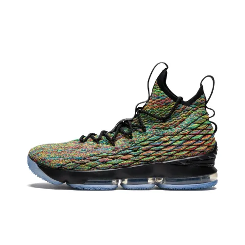 Nike Lebron 15 MULTI Цвет Амортизация Баланс Низкий Топ Баскетбольные кроссовки Мужские Черная Радуга