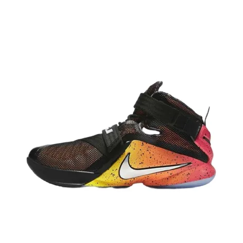 Nike Zoom Soldier 9 LMTD Soldier 9 Нелипкий Легкий MID Топ Баскетбольные кроссовки для игры Мужской Черный и оранжевый