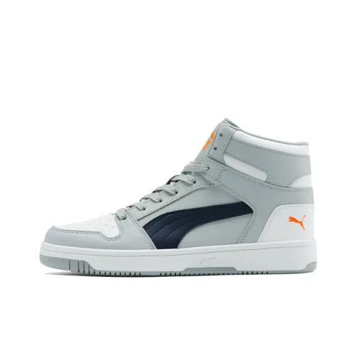 PUMA Rebound Layup Slip-resistant Abrasion-resistant High Top Баскетбольные кроссовки для игры Унисекс Белый Серый