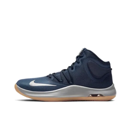 Nike Air Versitile 4 Амортизирующие шоки противоскользящие средний топ баскетбольные кроссовки мужской синий серый