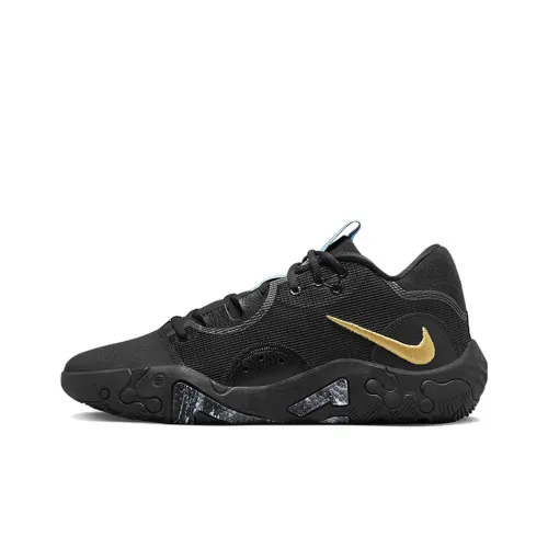Nike PG 6 Low Топ Баскетбольные кроссовки для игры Мужской Черный золотой Международная версия