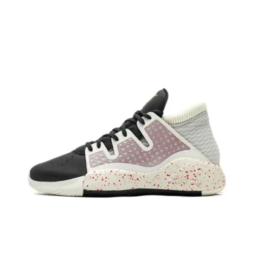 Adidas PRO Vision Non Нижняя юбка Легкий MID Топ Баскетбольные кроссовки Мужской Серо-золотой Кляксы чернил