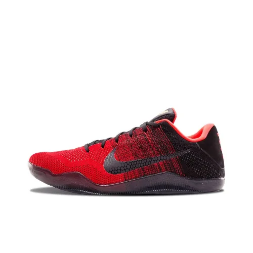 Nike Kobe 11 Elite Low Achilles Каблук Low Топ Баскетбольные кроссовки для игры Мужской Черный Красный
