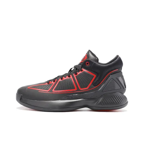 Adidas D Rose 10 Амортизация Износостойкий MID Топ Баскетбольные кроссовки Мужские Черные Красные