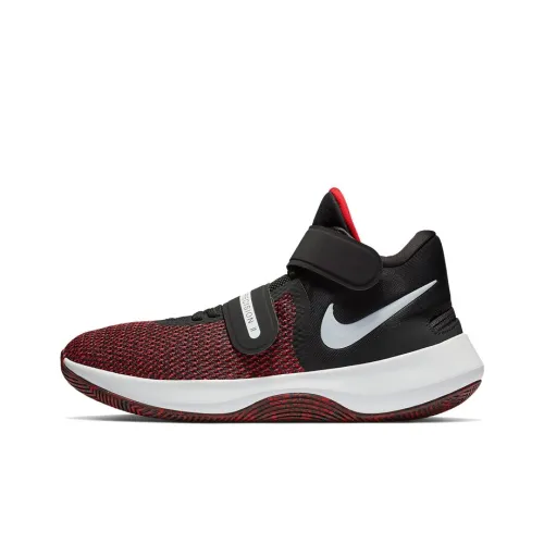 nike Precision 2 Воздух FlyEase Амортизаторы Slip-resistant MID Баскетбольные кроссовки для игры Unisex Черный Красный