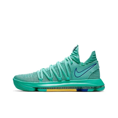 Nike KD 10 Non Slip Легкий Низкий Топ Баскетбольные Кроссовки Мужские Мятно-Зеленый