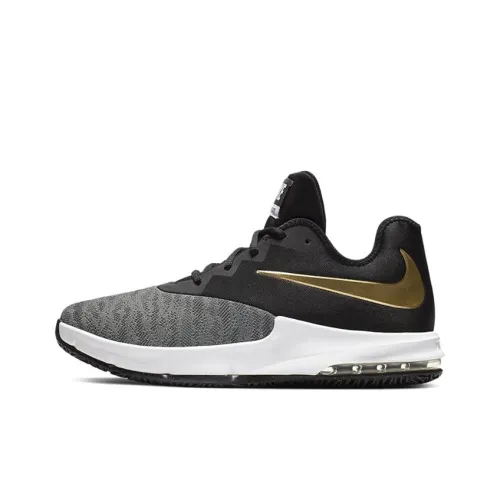 Nike Air Max Infuriate III Low Баскетбольные кроссовки для игры Мужской Серый Черный Золотой