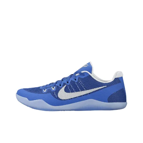Nike Kobe 11 Team Bank Game Royal Non Slip Lightweight Low Top Баскетбольные кроссовки для игры Unisex Синий Белый
