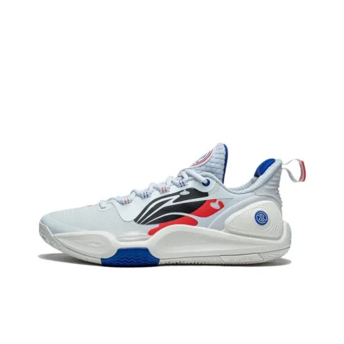 Подкладка Speed 9 Амортизаторы Shock Absorbers Противоскользящие Устойчивые к истиранию Низкий Топ Баскетбольные кроссовки Мужские Белый Красный