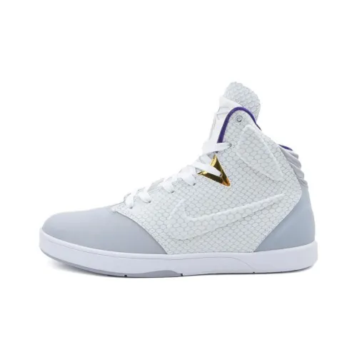 Nike Kobe 9 NSW Лайфстайл Kobe 9 'Волк' GREY Амортизация Износостойкий MID Баскетбольные кроссовки Мужской Белый Серый