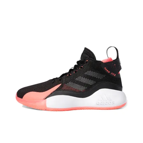 Adidas D Rose 773 Износостойкий и Легкий MID Баскетбольные кроссовки Мужские Черный Розовый Белый