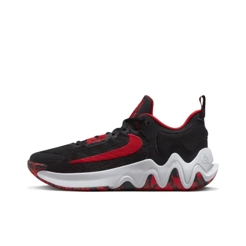 Nike Giannis Immortality 2 Амортизирующие низкие баскетбольные кроссовки с противоскользящим эффектом унисекс черный и красный
