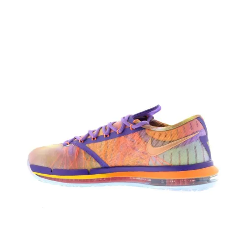 Nike KD 6 ELITE EYBL Амортизаторы Slip-resistant Низкий топ Баскетбольные кроссовки для игры Мужской Оранжевый Фиолетовый