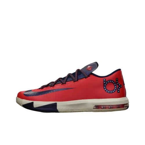 Nike KD 6 Светлый Малиновый DC Цвет KD Противоскользящий Низкий Топ Баскетбольные кроссовки для игры Мужской Красный