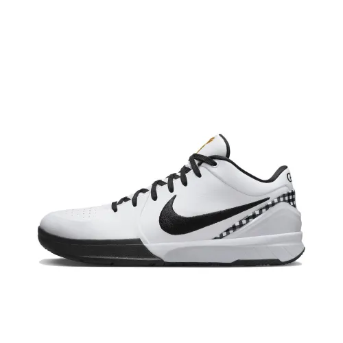 Nike Zoom Kobe 4 Low Топ Баскетбольные кроссовки для игры Унисекс Белый черный