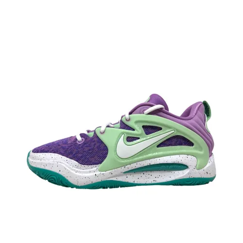 Nike KD 15 'EYBL' Slip-resistant Abrasion-resistant Low-top Basketball Shoes Men's Purple Green Найк KD 15 'EYBL' Противоскользящие Устойчивые к истиранию Низкие Баскетбольные Кроссовки Мужские Фиолетовый Зеленый