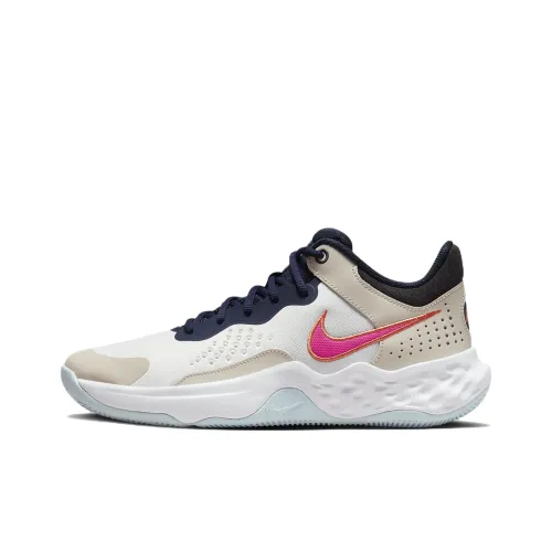 Nike Fly By Mid 3 Амортизирующие противоскользящие устойчивые к истиранию низкий топ баскетбольные кроссовки Мужской Белый Коричневый Розовый