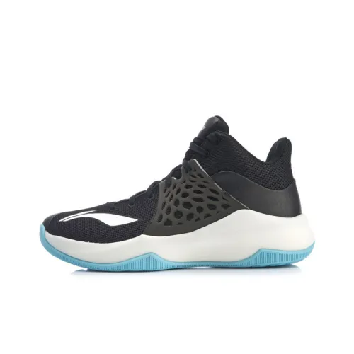 LINING Покрытие Поддержка Отскок MID Топ Баскетбольные кроссовки Мужской Черный Белый