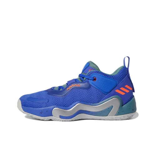 Adidas Donovan Mitchell Slip Resistant Abrasion Resistant Низкий Топ Баскетбольные кроссовки для игры Мужской Океанский синий