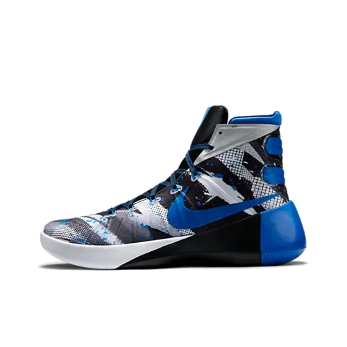 nike Hyperdunk 2015 Амортизация Противоскользящий Покрытие And Отскок Высокие Баскетбольные Кроссовки Унисекс Синий Камуфляж