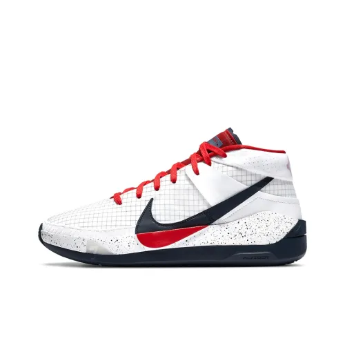 Nike KD 13 USA Team Цвет KD MID Баскетбольные кроссовки Топ Унисекс Белый Красный Синий