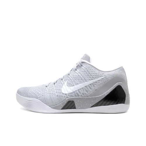 Nike Kobe 9 Elite Premium Low HTM MILAN GREY Non Slip Легкий Низкий Топ Баскетбольные кроссовки Мужской Серый