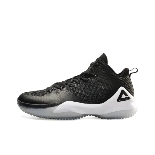 PEAK Амортизаторы Shock Slip-resistant Abrasion-resistant MID Топ Баскетбольные кроссовки Мужские Черный Серый