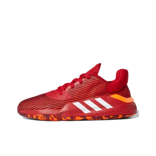 Adidas Pro Bounce 2019 Low Амортизаторы Shock противоскользящие низкий топ баскетбольные кроссовки мужской красный белый